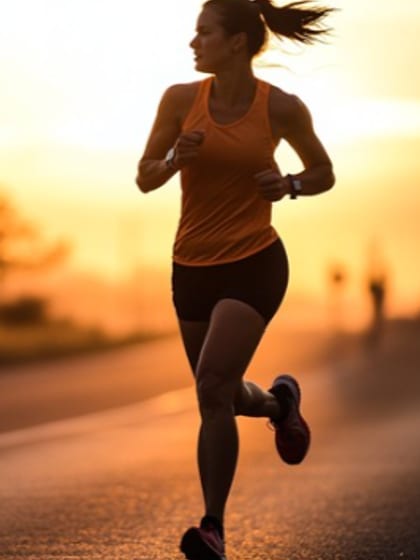 Persona corriendo al atardecer